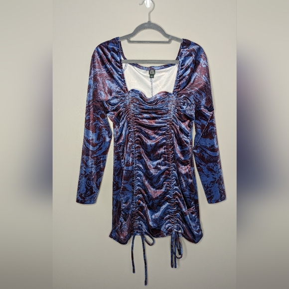 Beautiful Large Ruched Velvet Bodycon Dress Wild Fable. Like New - Picture 5 of 6
